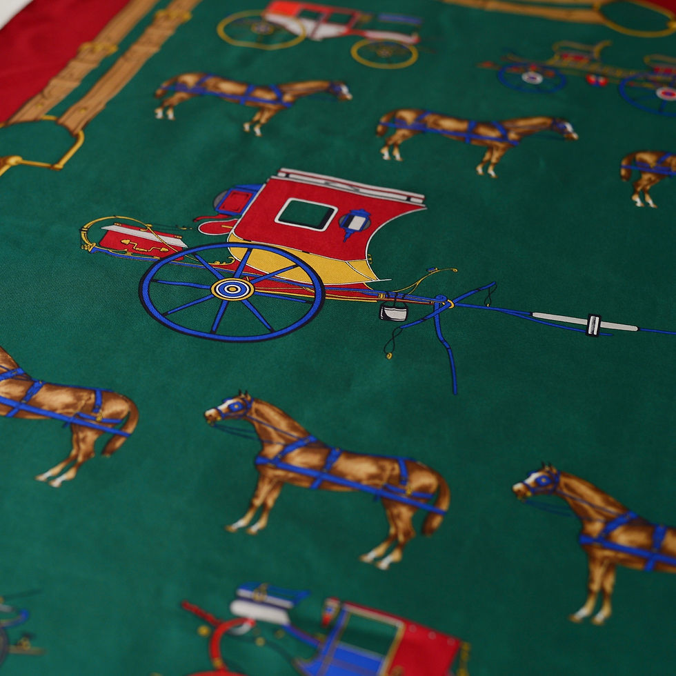 サムネイル： FRANCE vintage Silk scarf -5-