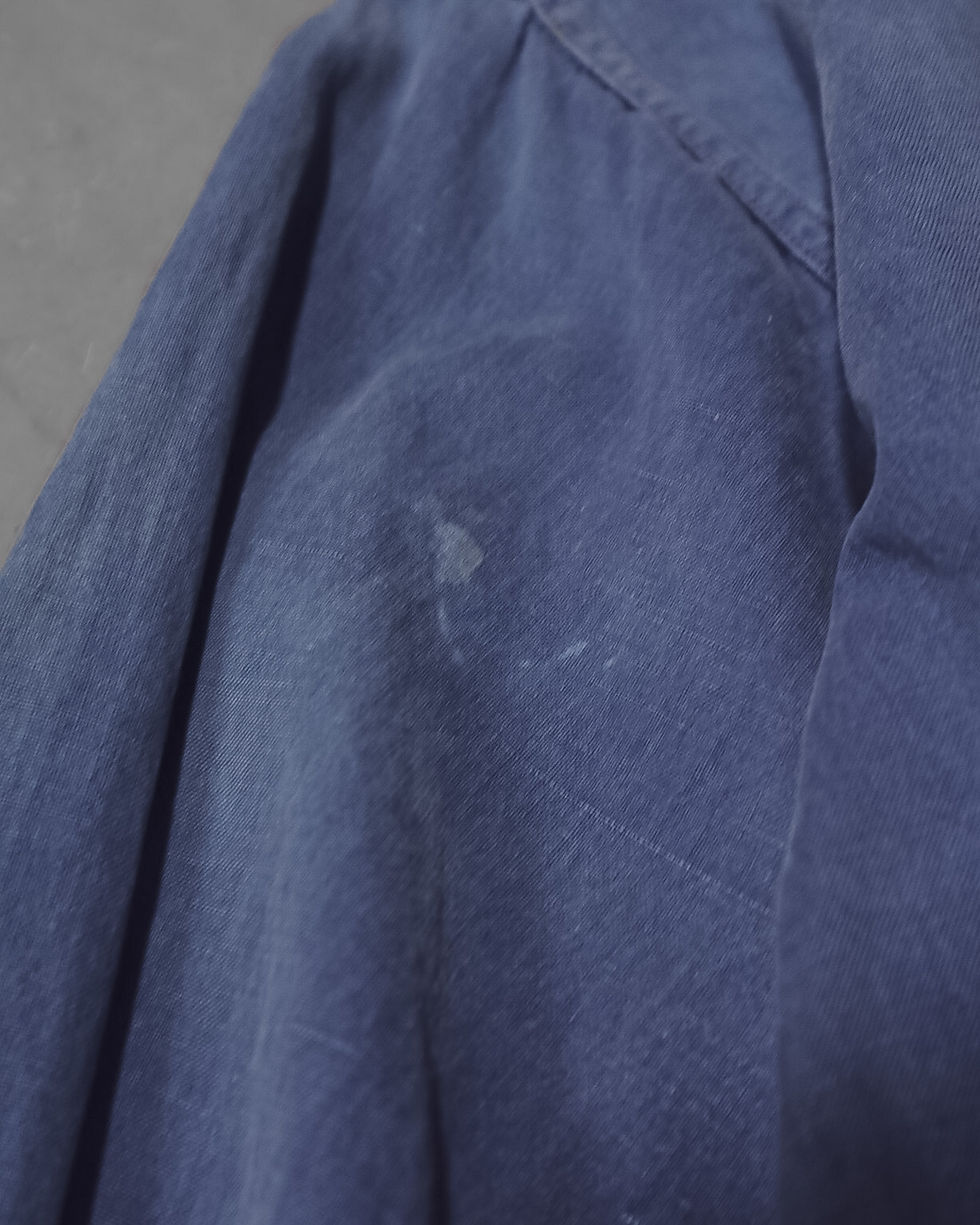 サムネイル： FRANCE 1950s～ blue grandpa shirts / フランス グランパシャツ E-98
