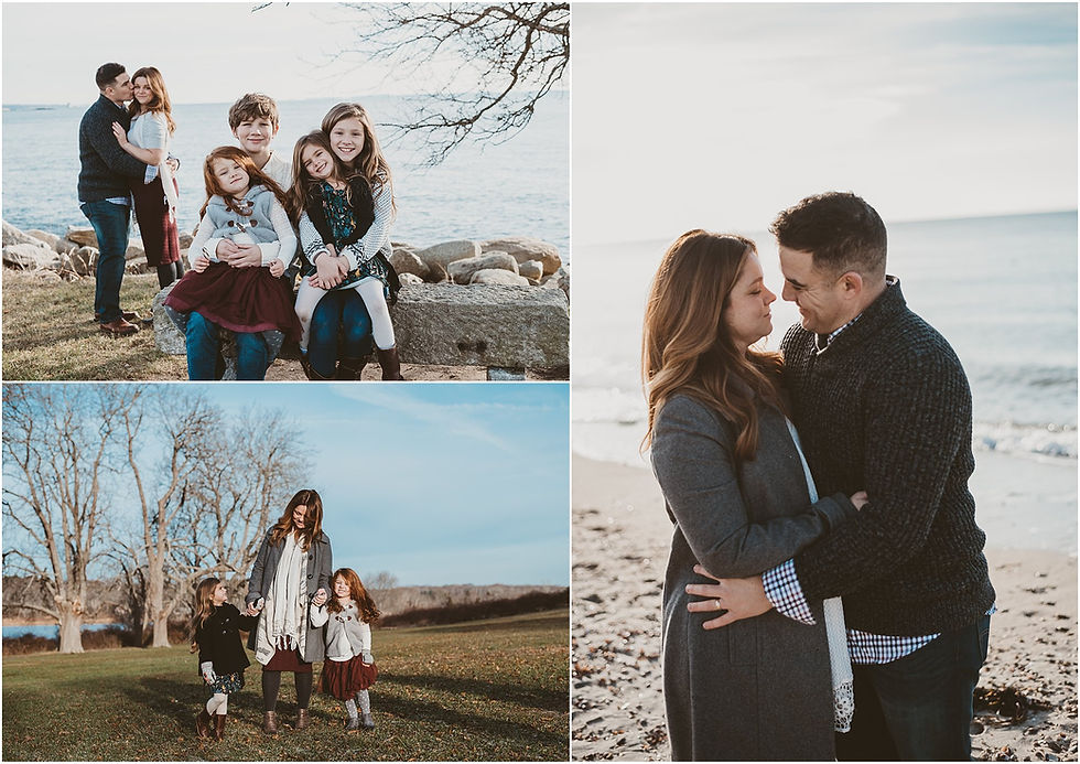Family Session in the Winter at Harkness State Park in New London CT