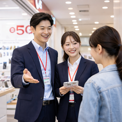 店内での接客の瞬間