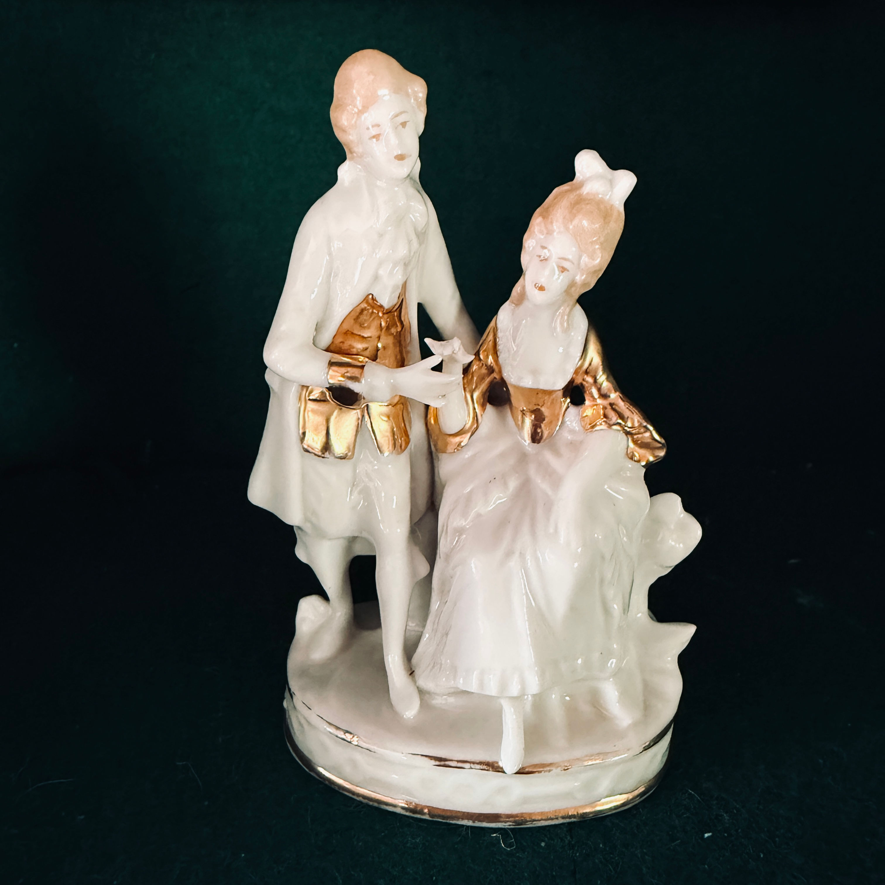 Vintage Capodimonte Porcelain Miniature – Rococo Courting Couple