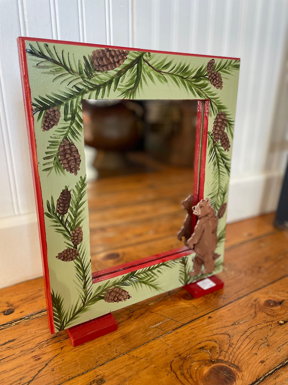 Thumbnail: Folkart Bear Mirror by Kim Yuill