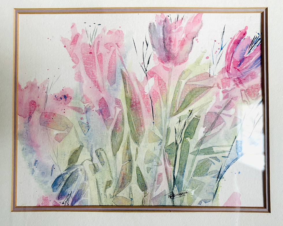 Thumbnail: Floral Reverie - Original Watercolor signed Rosemarie  
