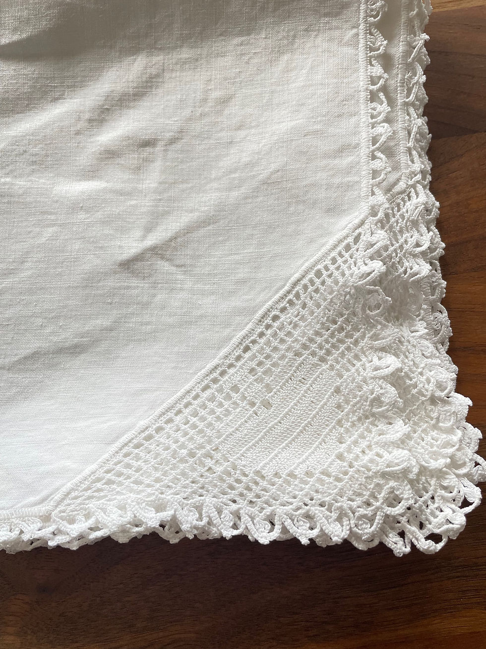 Thumbnail: French-suited ♥️♣️♦️♠️ vintage crochet tablecloth