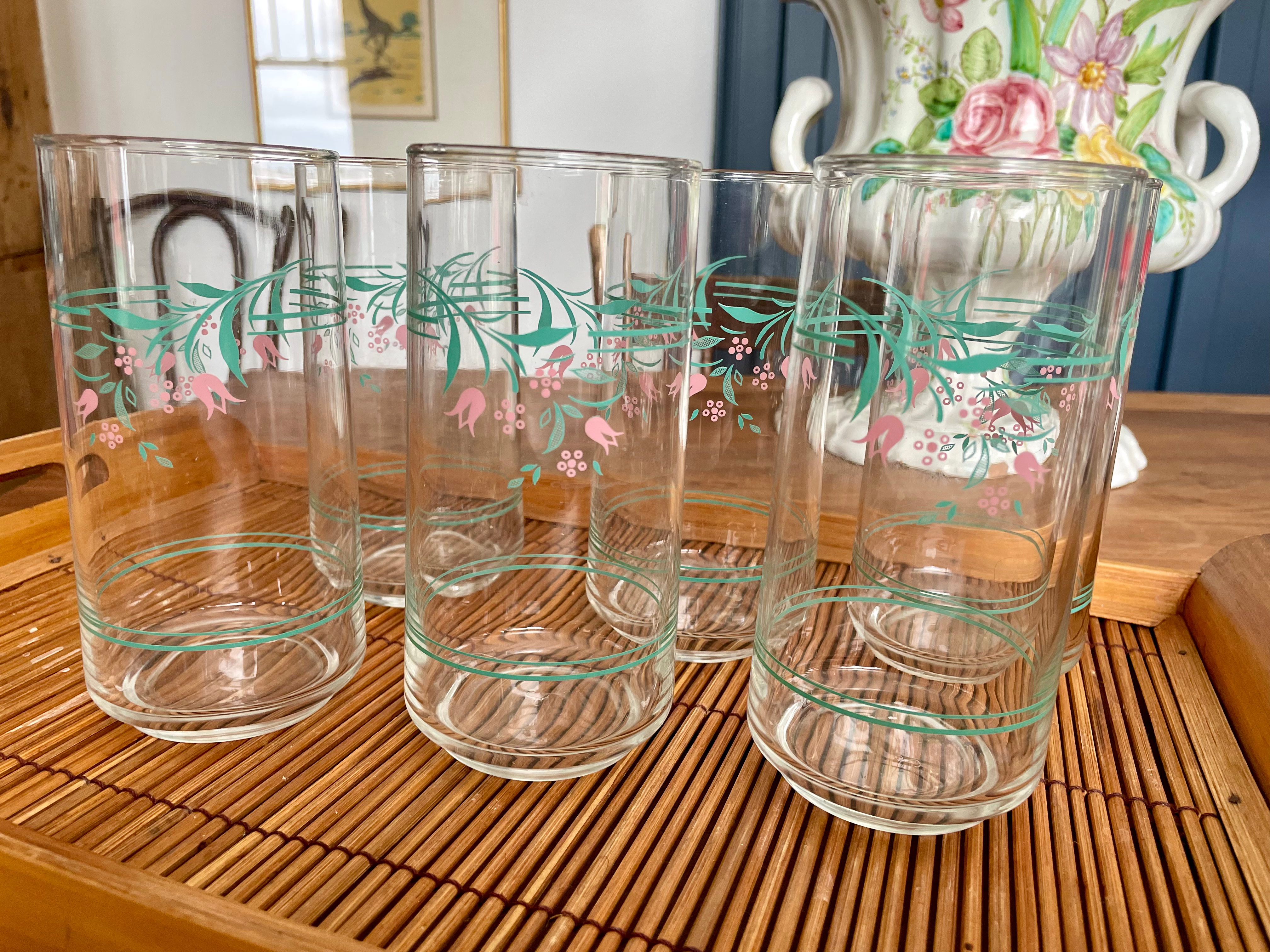 Vintage Corelle Rosemarie Tumblers (Set of 6)