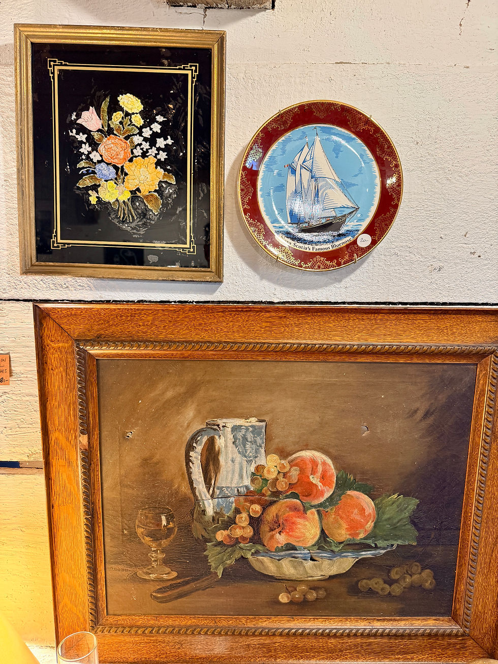 Miniature : 1820’s Tinsel Folkart Painting - Chris Huntington Collection