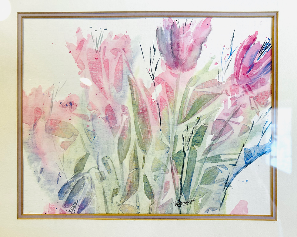 Thumbnail: Floral Reverie - Original Watercolor signed Rosemarie  