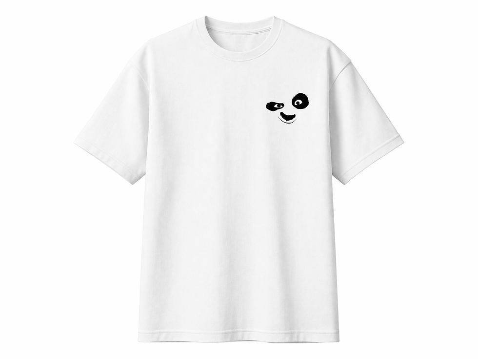 الصورة المصغرة: تيشيرت مطبوع عليه شخصية كونغ فو باندا - أبيض