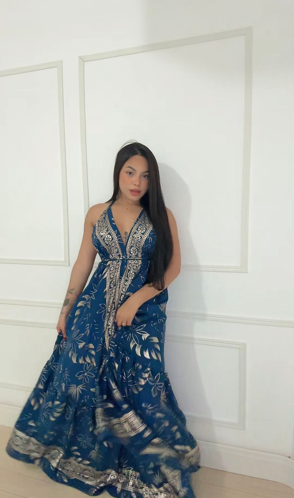 Miniatura: Vestido indiano costa nua longa 