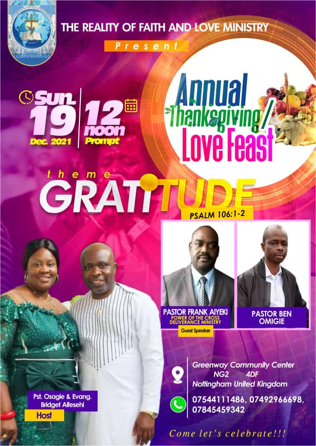 Thanksgiving/Love Feast