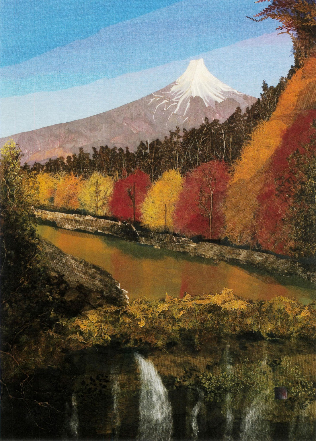 岡田攝子 押し花アート 永しえの雪解け水A
Meltwater of Eternity A