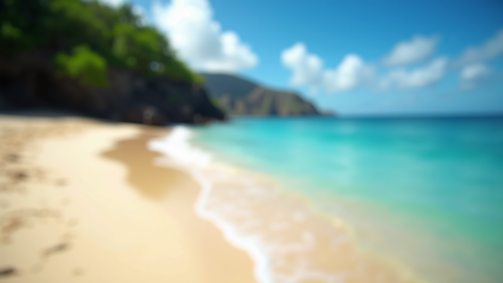 Eye-level view of a beautiful beach in Oahu with clear blue water