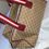 Thumbnail: Gucci Beige/Burgundy GG Canvas Carryall Duffle Bag