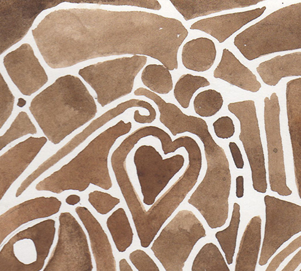 Thumbnail: Original Brown Watercolor Painting: Small Abstract Minimalist Art (6x10)