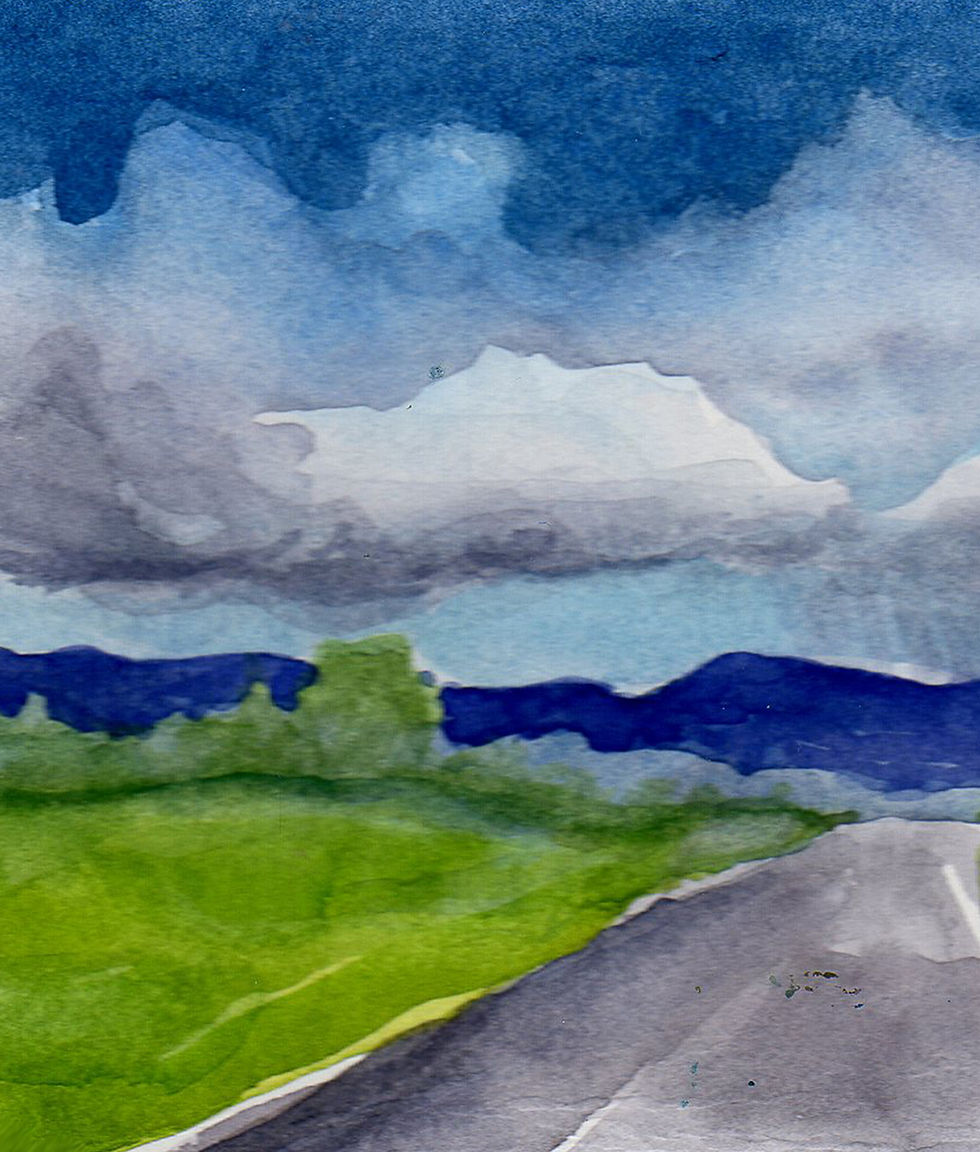 Thumbnail: Road Trip - original watercolor painting by Gail M Austin