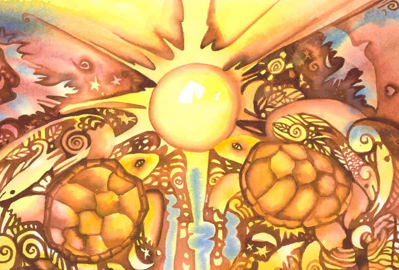 Thumbnail: Twin Souls watercolor painting by Gail M Austin