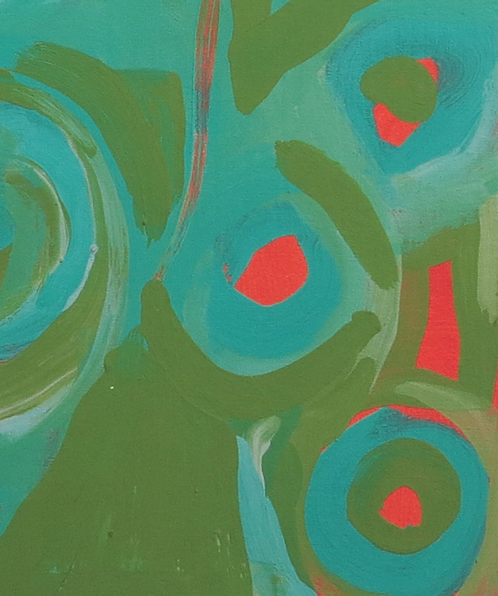 Thumbnail: Green orange abstract art by artist Gail M Austin