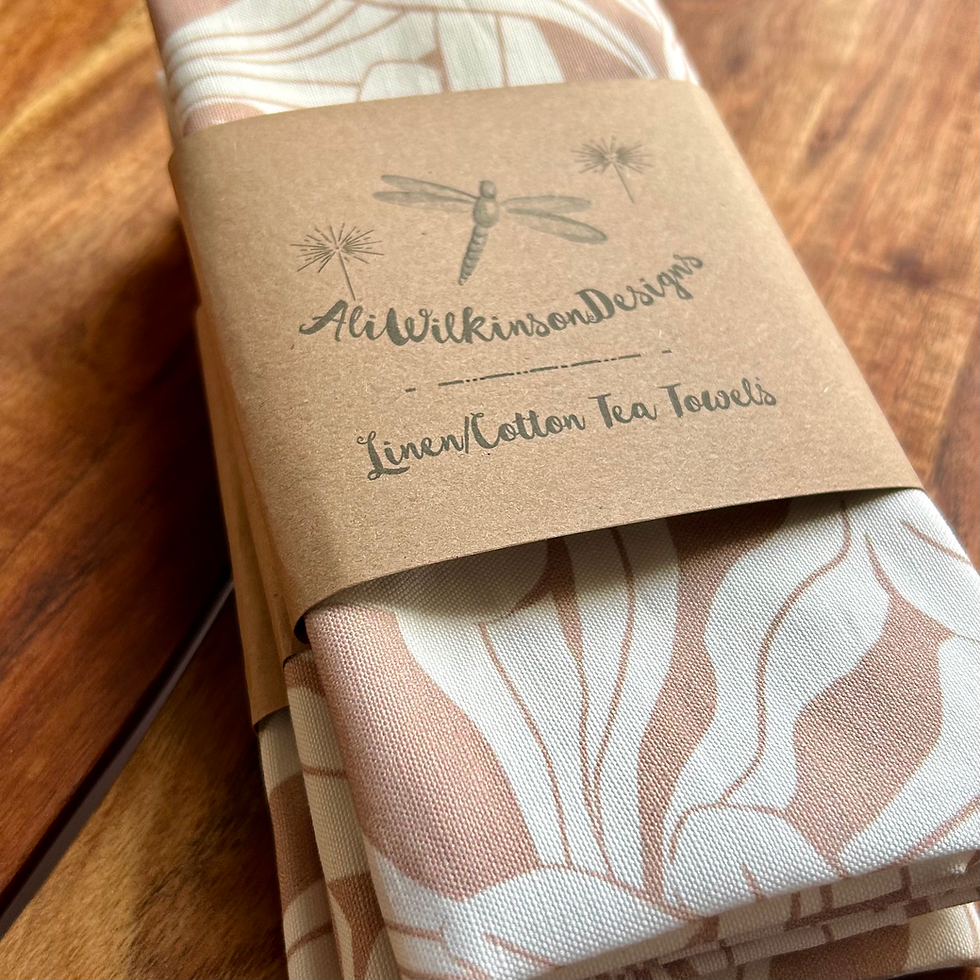 Thumbnail: Wild Banksia - Mocha - Tea Towel (Allover Print)