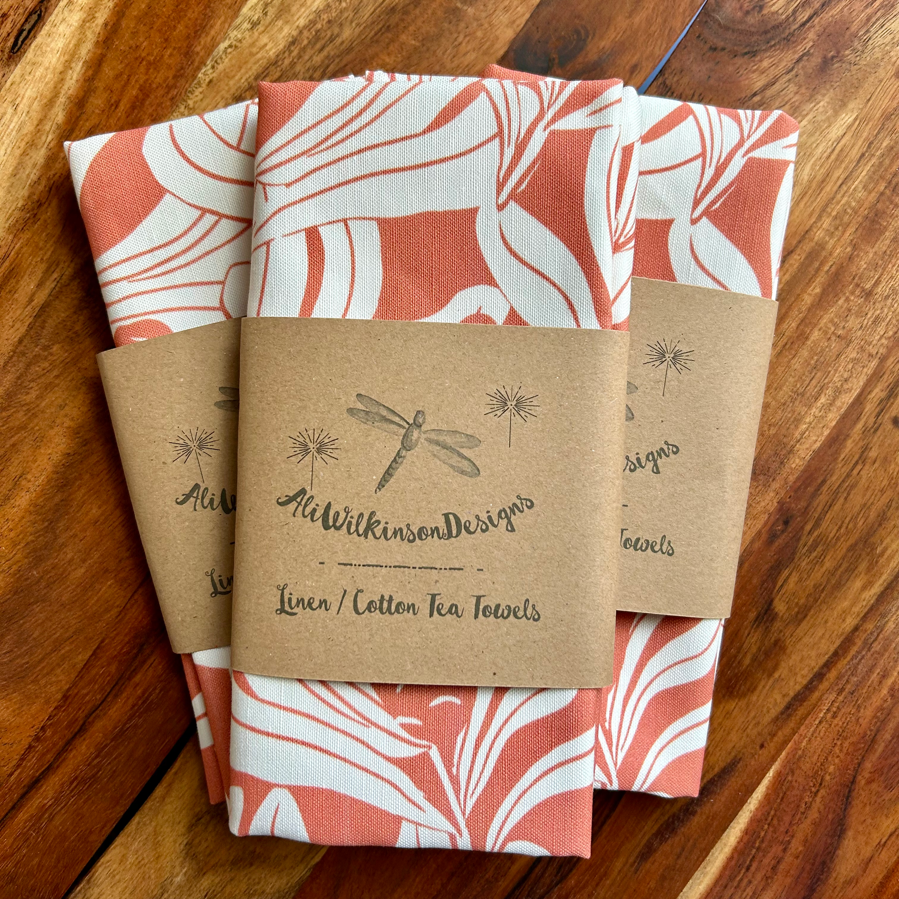 Wild Banksia - Terracotta - Tea Towel (Allover Print)