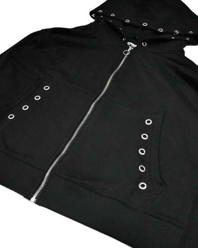 theredthread pierced zip hoodie black 】eyelet zip fit hoodie