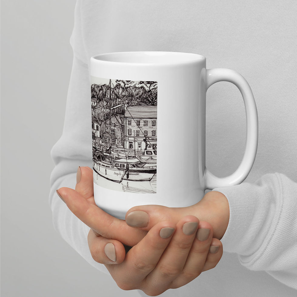 Thumbnail: White Glossy Mug - 'Padstow Harbour'