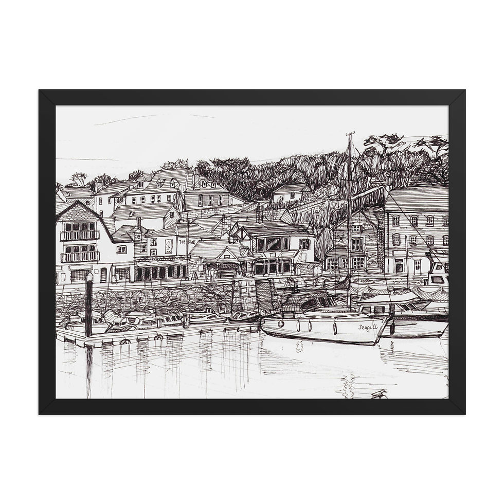Thumbnail: Padstow Harbour - Framed matte paper poster print