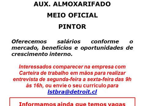 VAGAS EMPRESA DETROIT