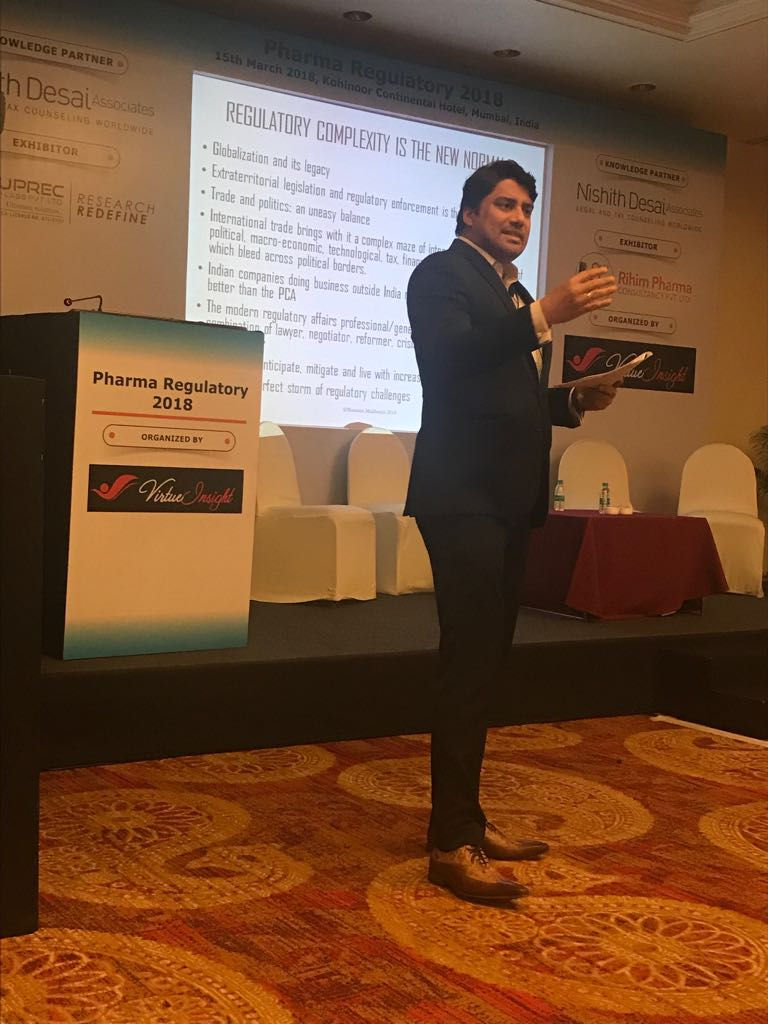Keynote speaker SHANTANU MUKHERJEE, Legal Head, #Asia Pacific and Japan, @LupinLimited speaking about Adapt or Perish: Big Pharma in 2017