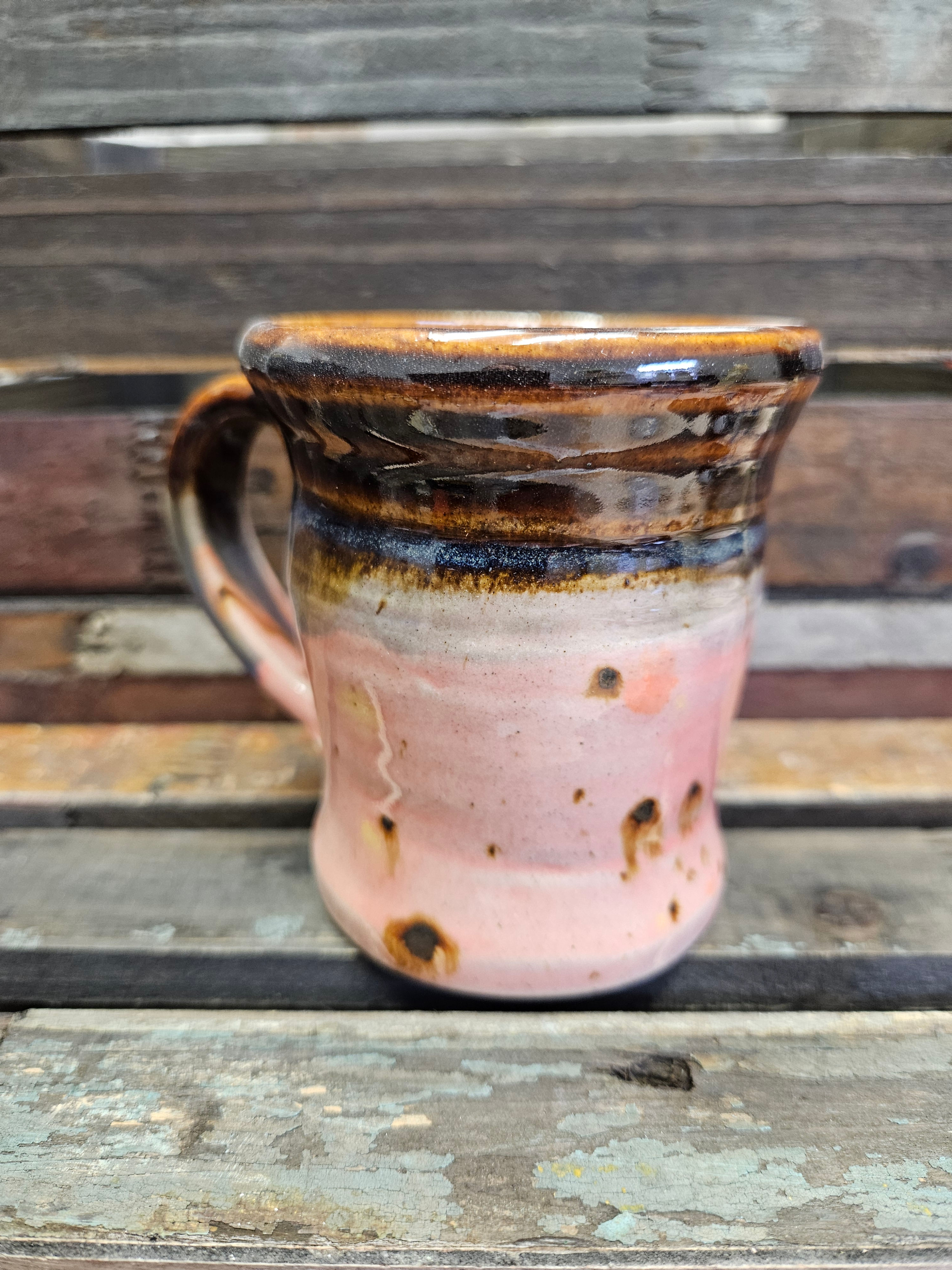 Pink and Tenmoku Mug