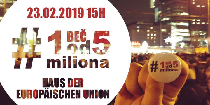 Solidarität für die BürgerInnenproteste  "#1od5miliona" in Serbien, 23.02.2019 in Wien