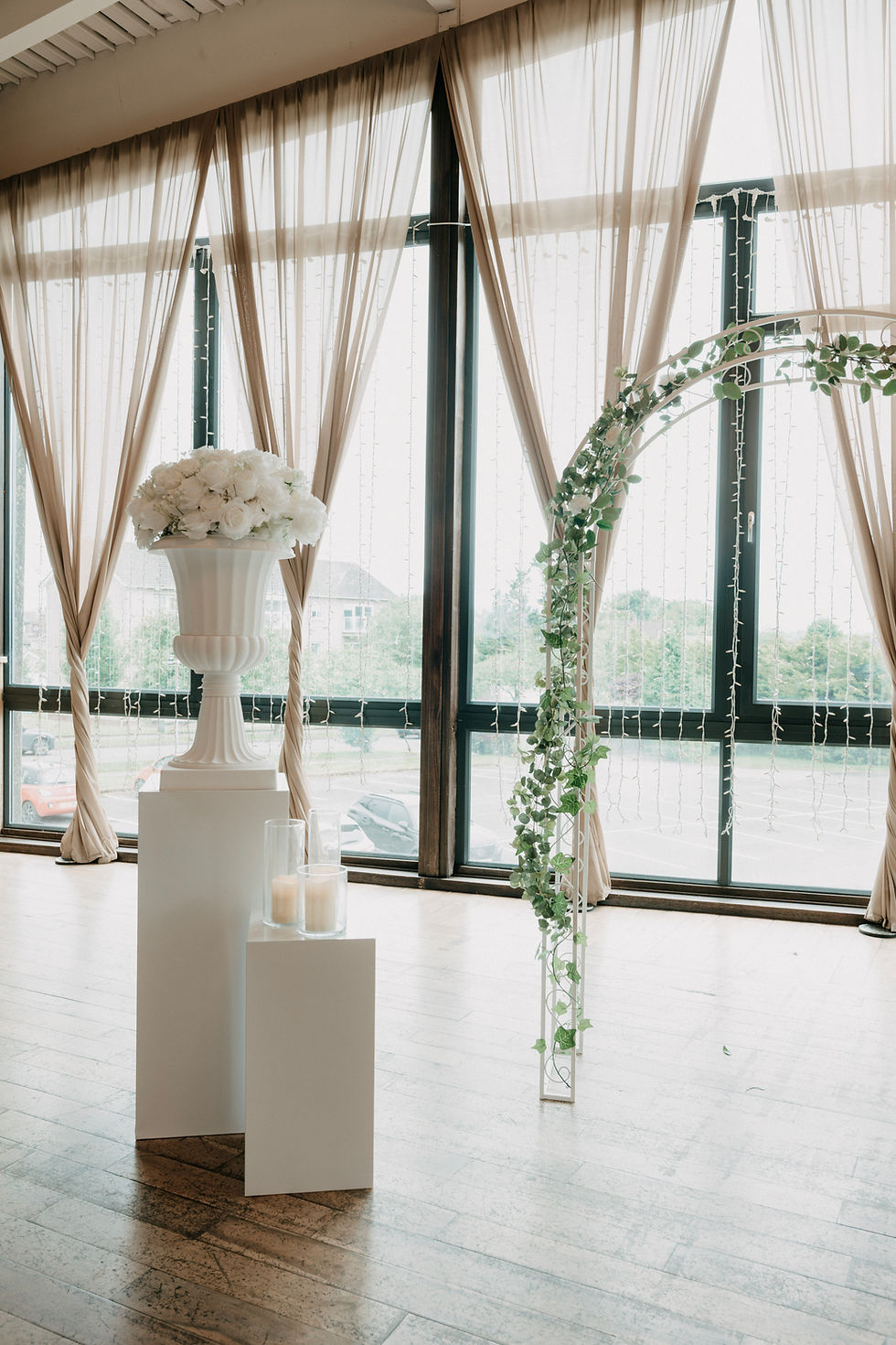Thumbnail: White Urns with Florals