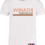 Thumbnail: Winachi Time for Love white t-shirt with text and coloured line design, three nations liberalis design in bottom left