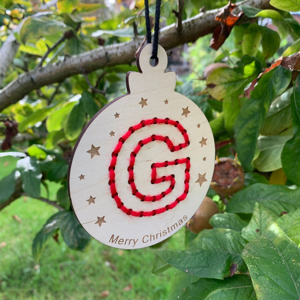 Thumbnail: "Sew your own" Wooden Letter Bauble