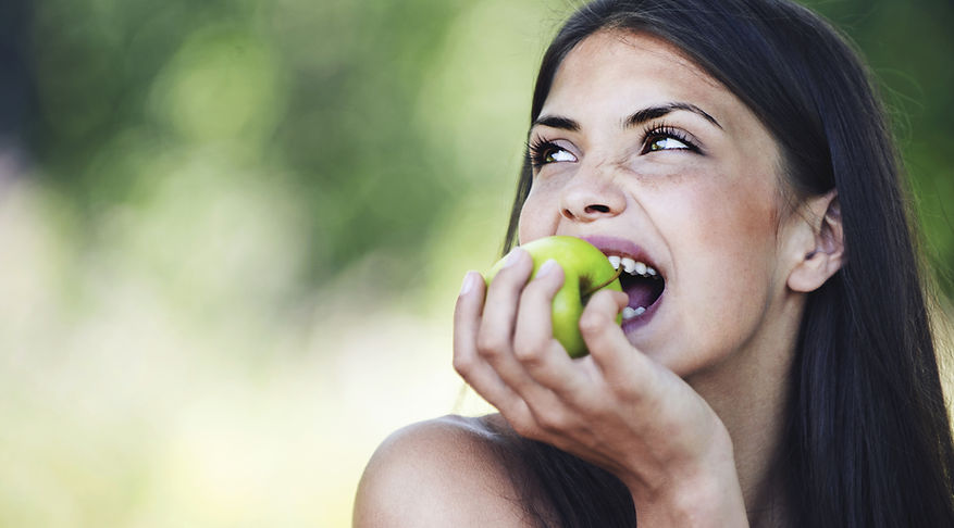 Eating Green Apple