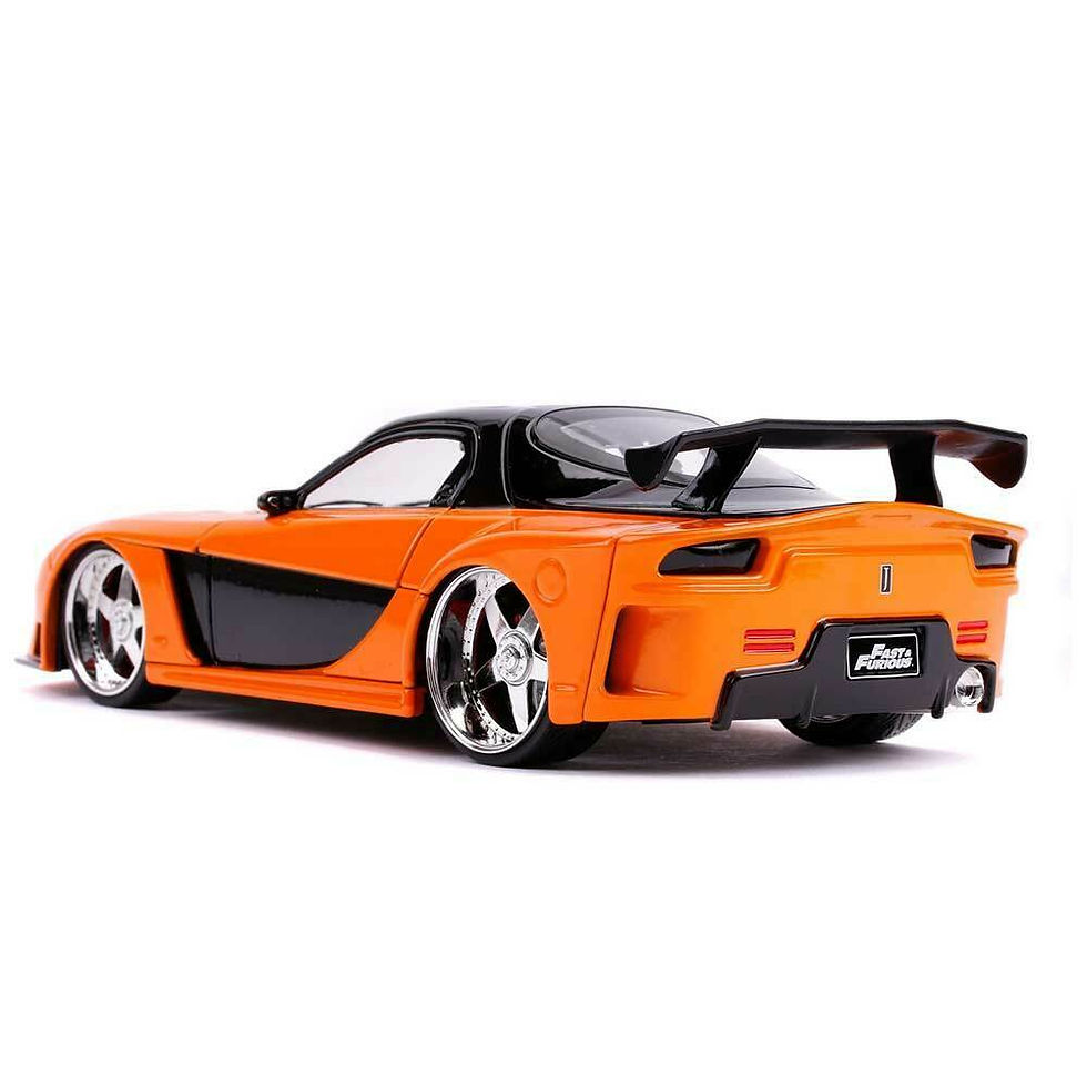 Thumbnail: JADA Fast and Furious Han's Mazda RX-7 Orange Collectible Die Cast Metal Toy Car