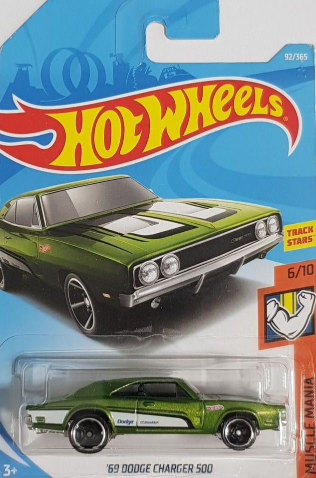 Hot Wheels '69 Dodge Charger 500 Collectible Die Cast Metal Toy Car