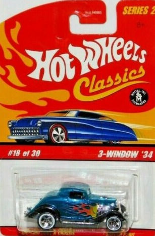 Hot Wheels Classics 3-Window '34 Diecast Model Toy