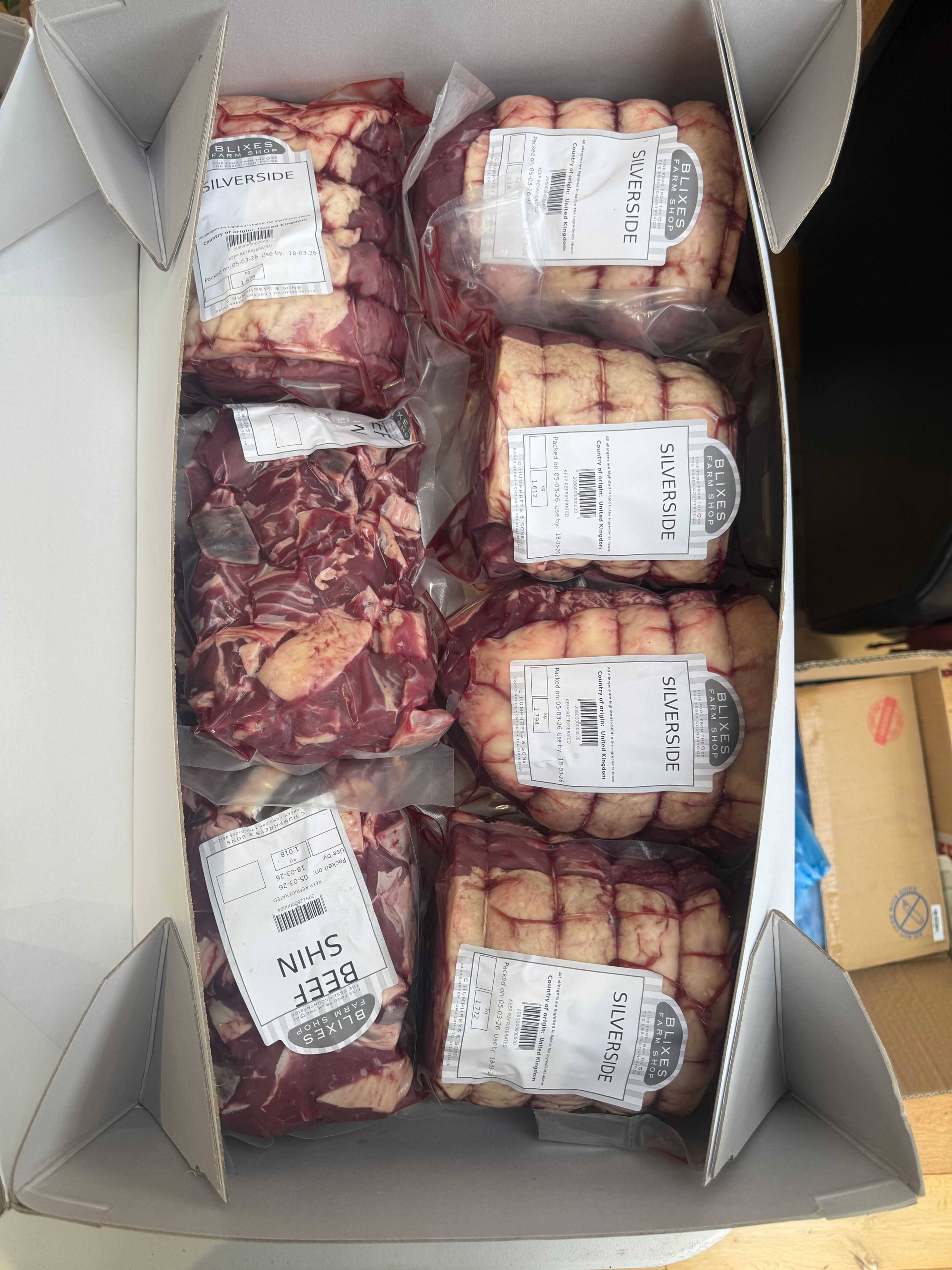 4-5kg 100% Grass Fed Hereford Beef Box