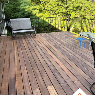 Pressure-treated wood deck. Cedar Rapids, Iowa