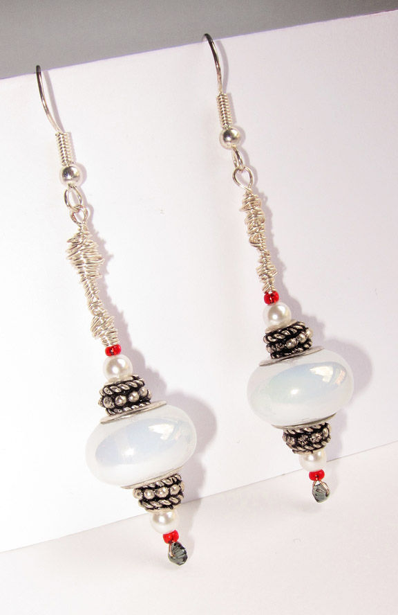 White Pandora Earring