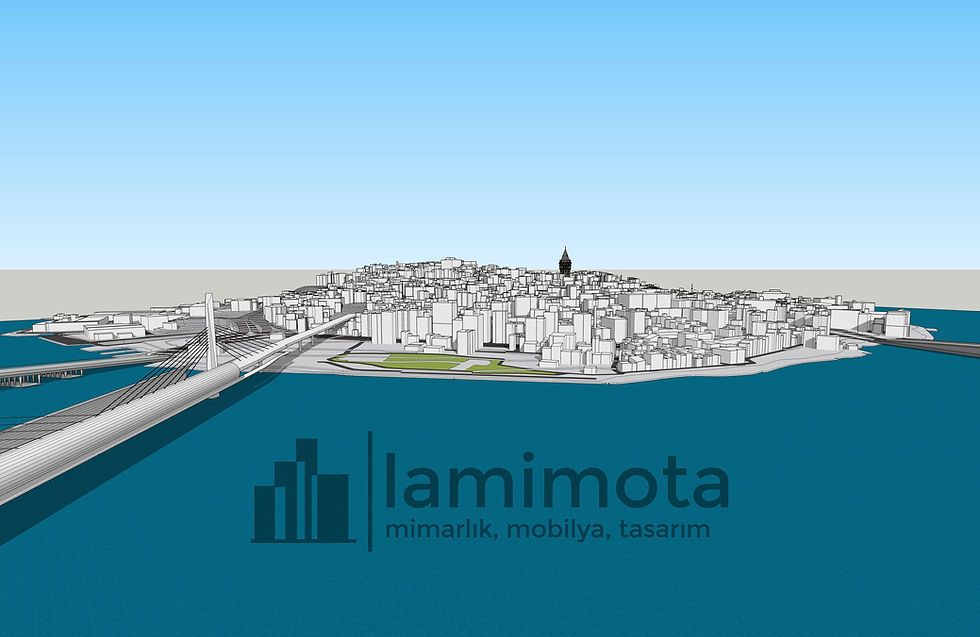 Küçük resim: Galata - Karaköy - Haliç Tersanesi 3 Boyutlu Modeli ve İzohipsli Dwg Dosyası