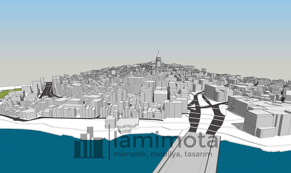 Küçük resim: Galata-Karaköy 3 Boyutlu Modeli ve İzohipsli Dwg Dosyası