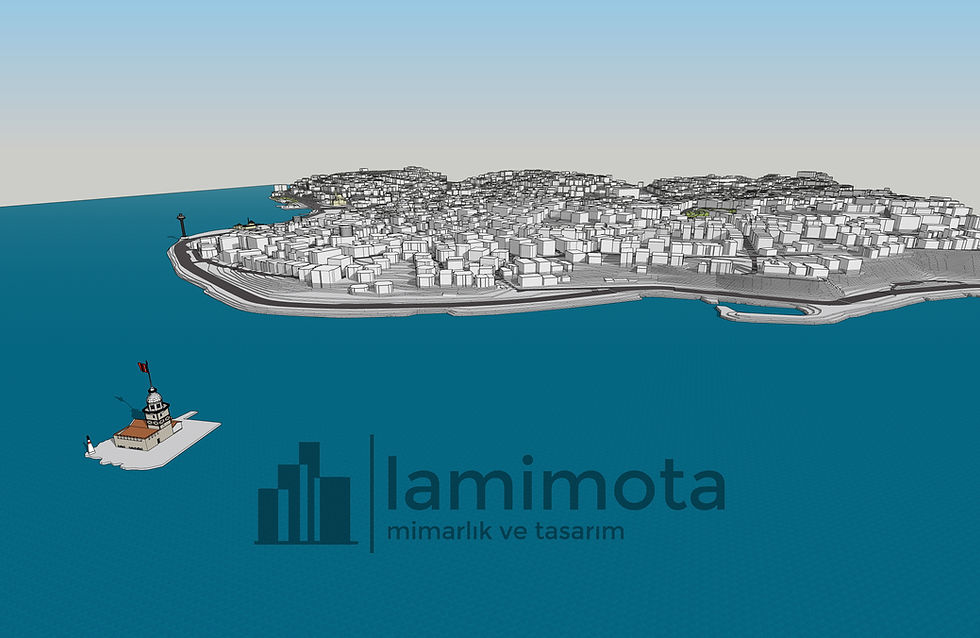 Küçük resim: Üsküdar (Paşalimanı-Salacak) 3 Boyutlu Modeli ve İzohipsli Dwg Dosyası