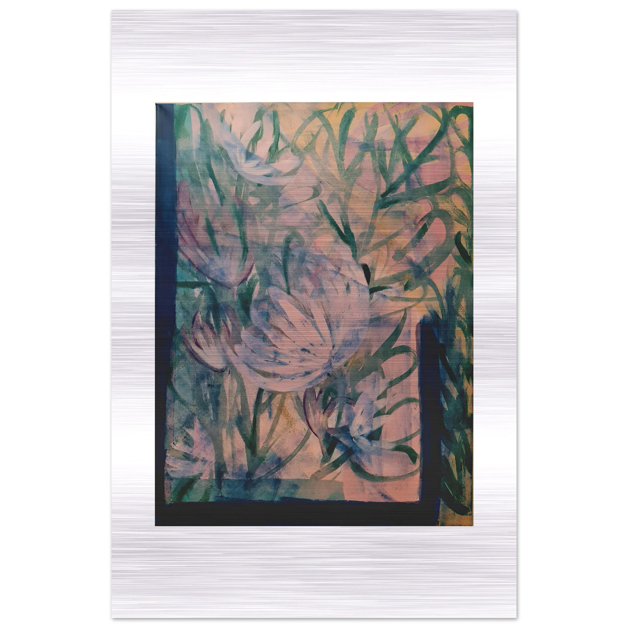 Wild Flowers Bouquet, by Claudia De La Hoz, Brushed Aluminum Print