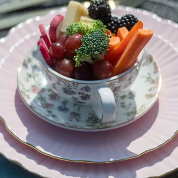 Private Estate, Martinsburg, PA - Bridesmaids' Tea - Pink Plates and Tea Cup of Charcuterie