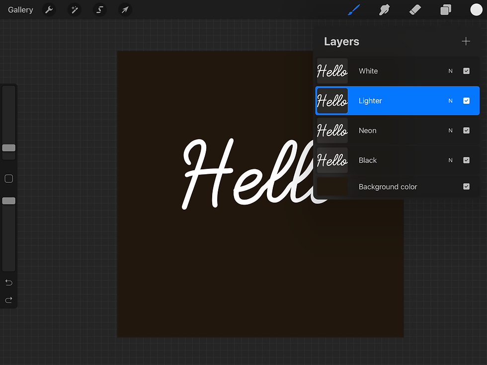 viewing multiple layers in a procreate app