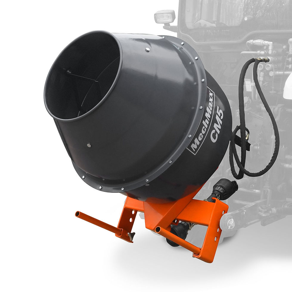 Thumbnail: 5 Cu-Ft 3-Point Hitch Cement Mixer, PTO Shaft Included, Category 1 & 2 Hookup