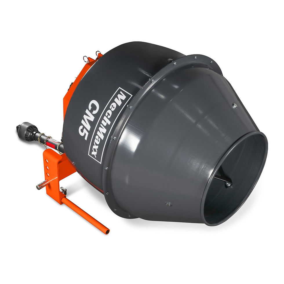 Thumbnail: 5 Cu-Ft 3-Point Hitch Cement Mixer, PTO Shaft Included, Category 1 & 2 Hookup