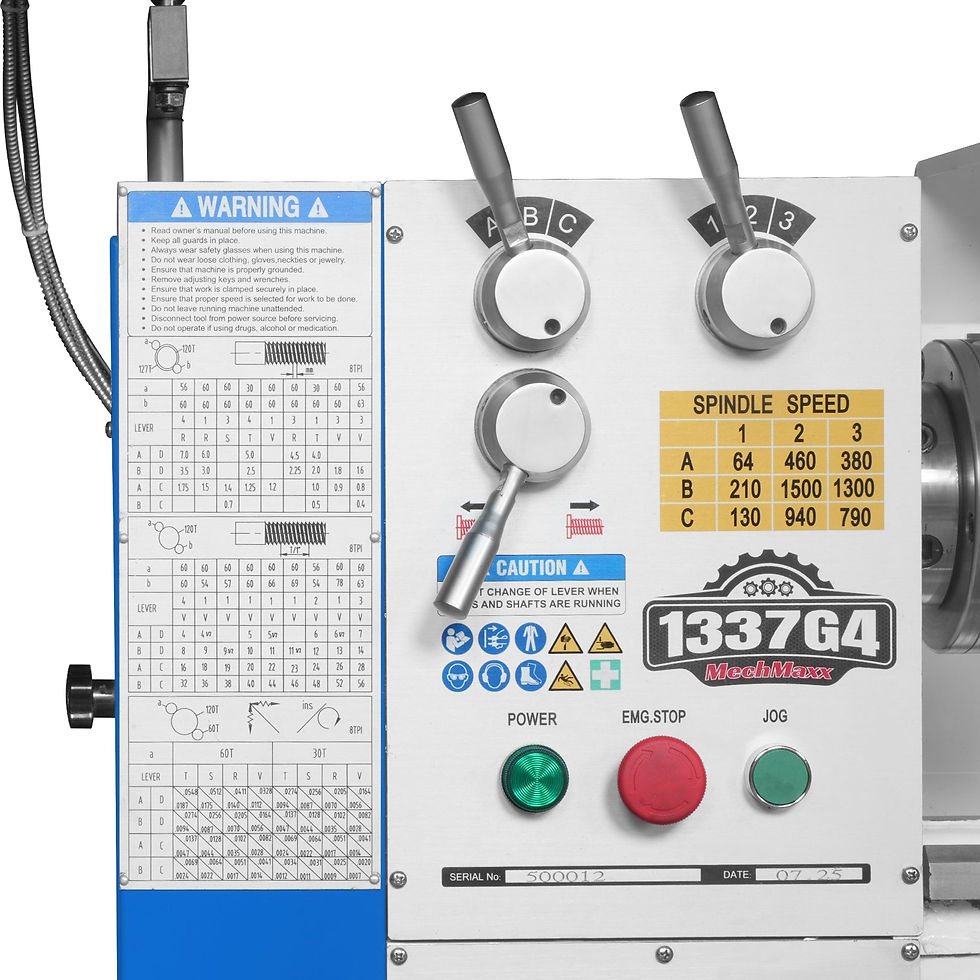 Thumbnail: 13" x 37" Industrial Heavy Duty Bench Metal Lathe 1.5HP/1100W Metal Working...