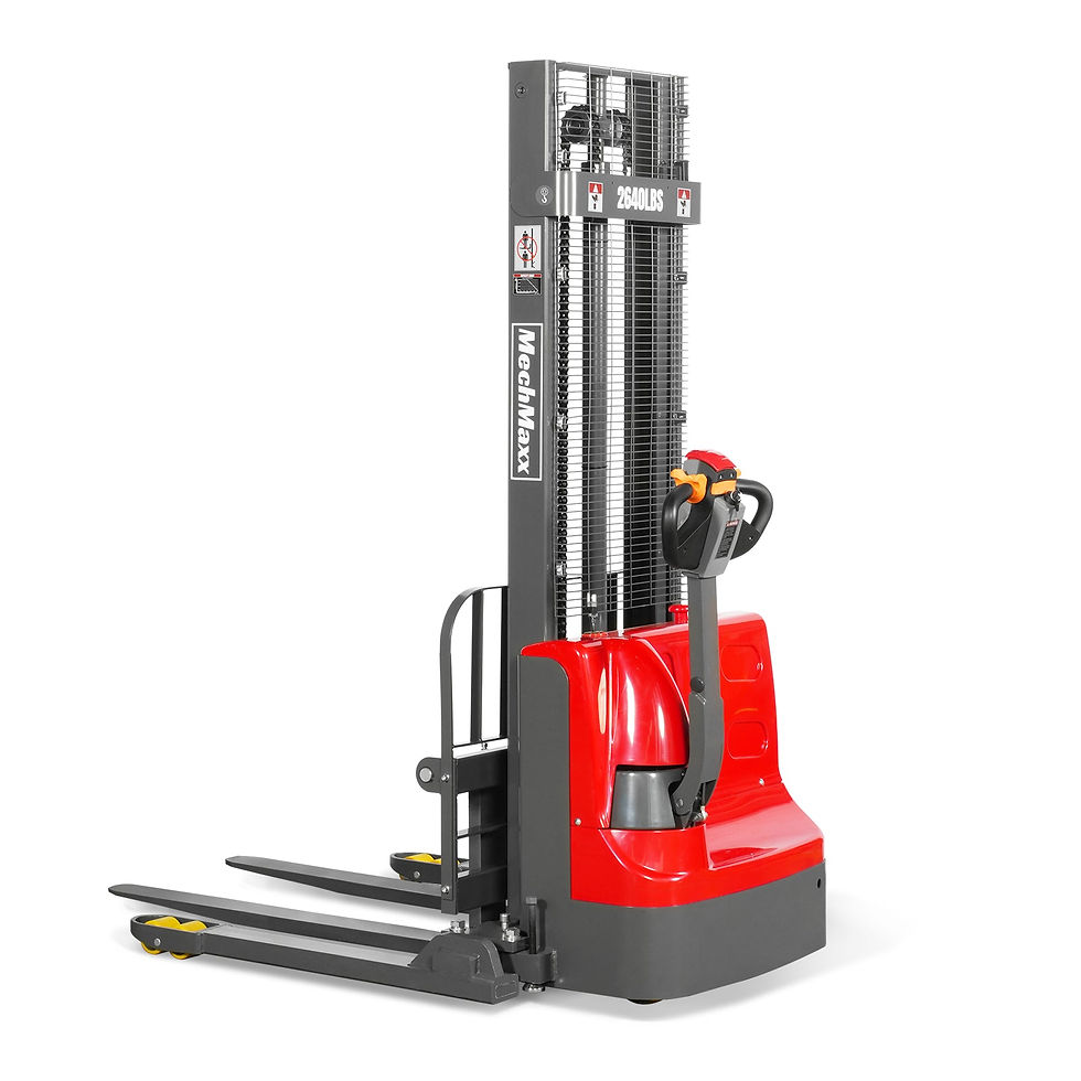 Thumbnail: 2640lbs Electric Straddle Stacker, 118" Lift, Adjustable Legs & Forks,...